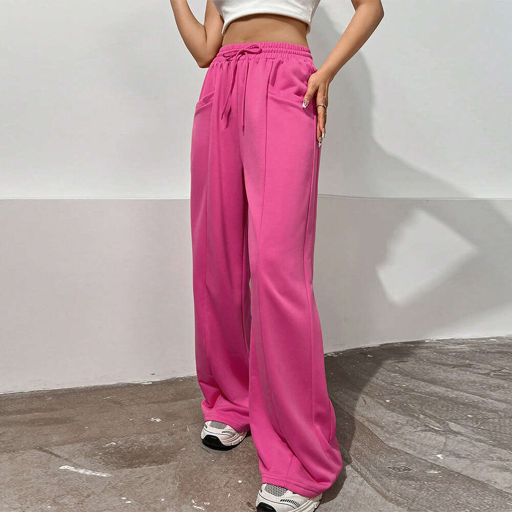 Sports For Women, Loose Fitting Slimming, Straight Casual High Waisted Wide Leg Pants, And Draped Sanitary Pants KLMY