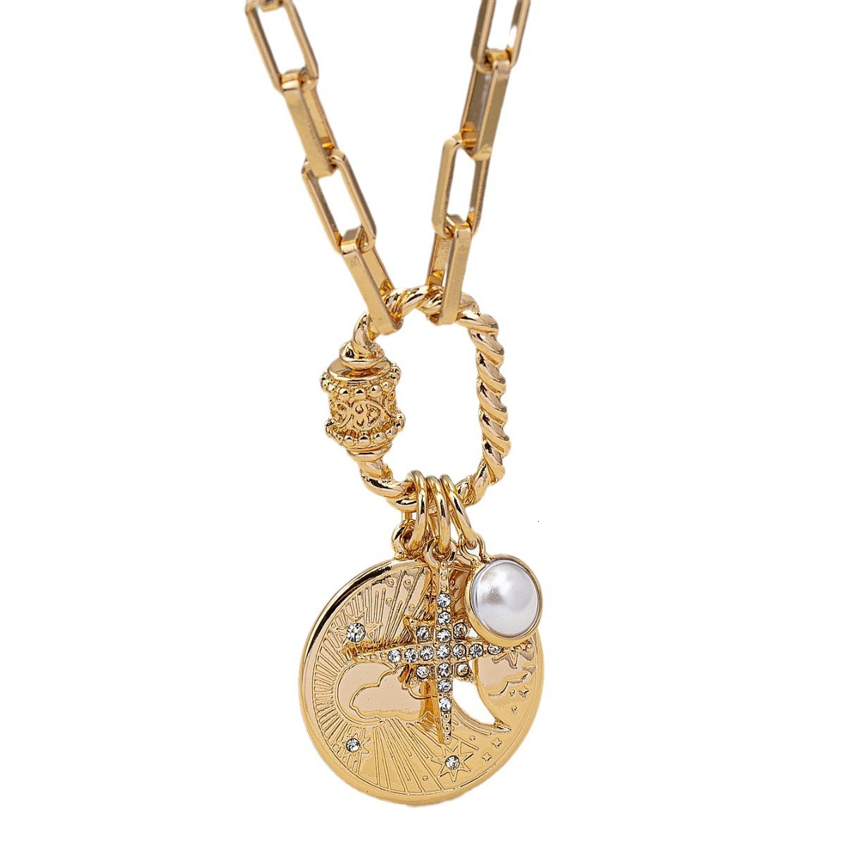 2025 New Fashion Retro Personality Moon Pendant Necklace Female Designer Jewelry