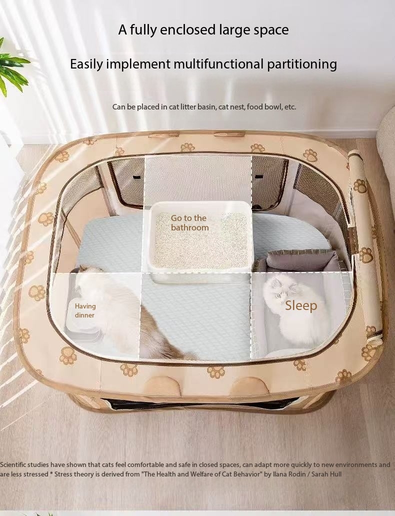 2025 new Cat delivery room, cage, rectangular enclosed breeding cat nest, folding fence, indoor household tent