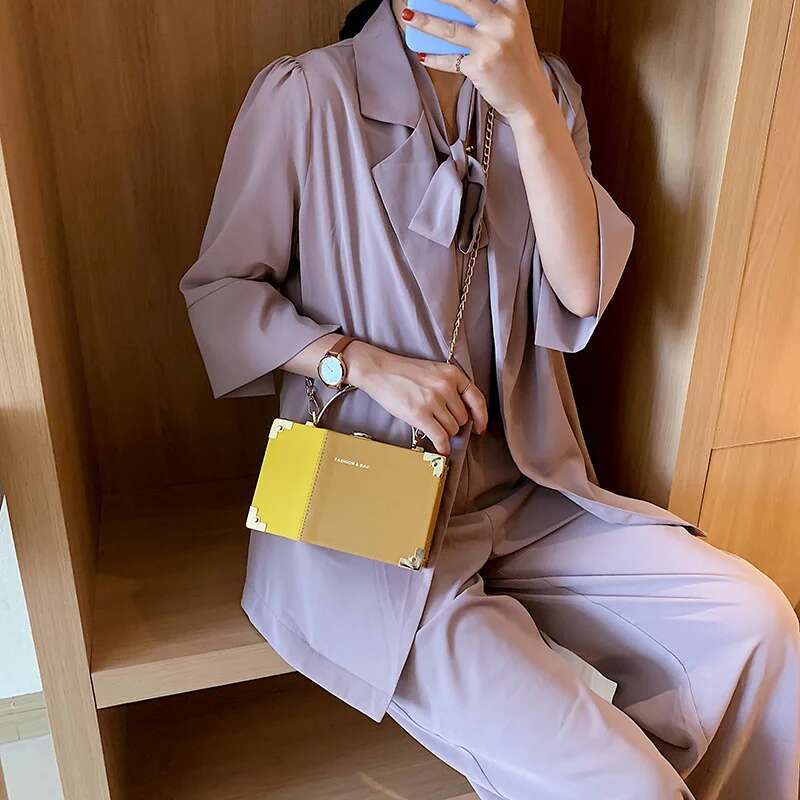 Summer Tote Handbag Small Crossbody 2021 New Messenger Women Hit Color Chain All-Match Shoulder Bag