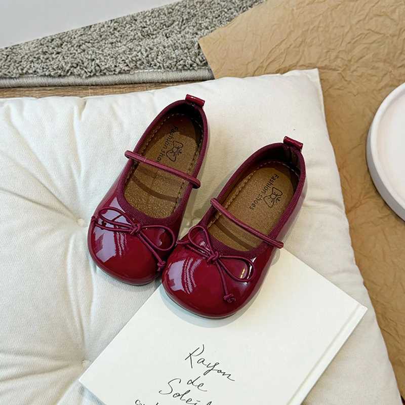 Round Toe Patent Leather Ballet Flats For Baby Girl Classic Bowknot Elastic Band Ballerina Shoes Toddler Kid Soft Dress ZapatosT250306