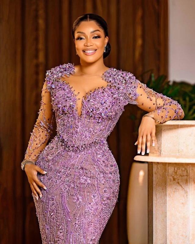 2025 Aso Ebi Lilac Sheath Prom Dress Beaded Lace Sexy Evening Formal Party Second Reception Birthday Engagement Gowns Dresses