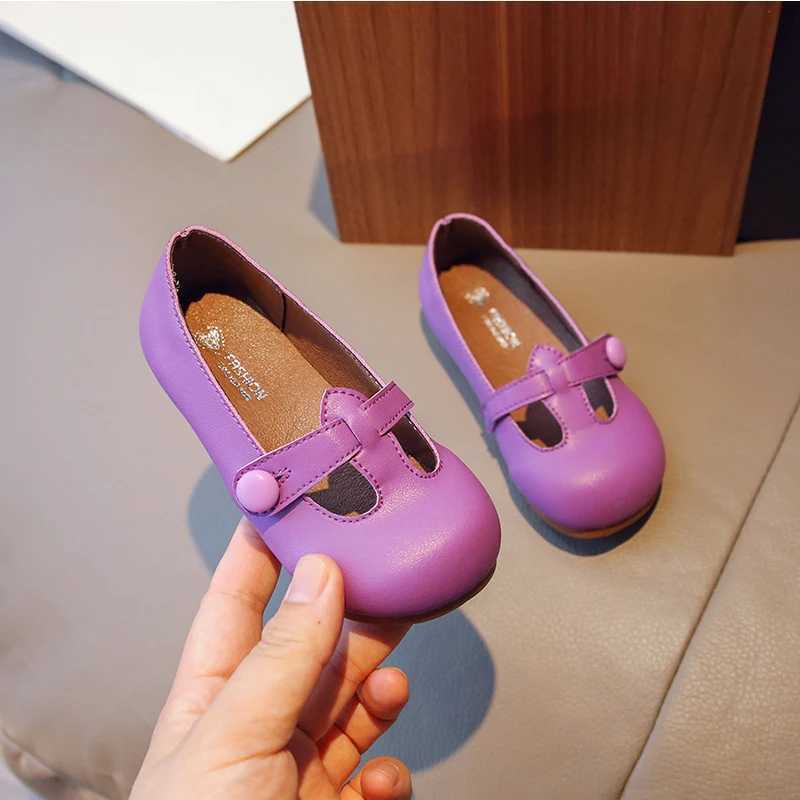 Candy Color T-Bar Ballet Flats Girls Vintage Green Purple Mary Janes Baby Kid Soft Shallow Loafers Toddler Leather Dress ShoesT250306