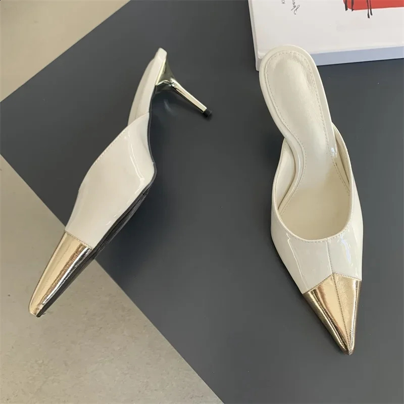 Eilyken Spring Fashion Serpentine Pointed Toe Women Slippers Sexy Thin Heels Sandals Stripper Banquet Mule Female Shoes 250305