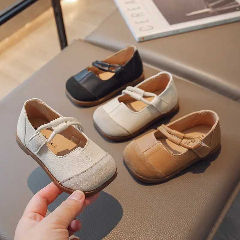 School Student Girls PU Leather Shoes Spring Autumn New Childrens Princess Soft-soled Baby Single Loafer FlatsT250306