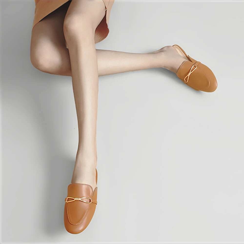 Mules Comfortable Pointed Toe for Women Slip-on Slides Backless Flat with Buckle Autumn Spring Summer Loafer