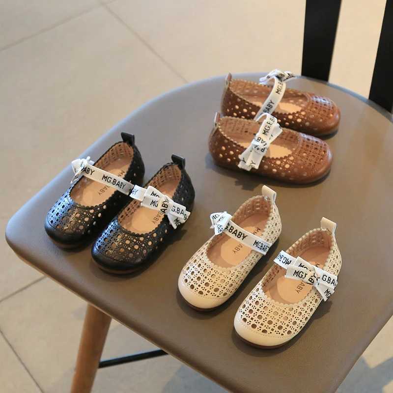 Girls Mary Janes Hollow-out Elastic Band Summer Breathable Kids Princess Shoes Classic Cover Toe Children Flat Shoe 21-30T250306