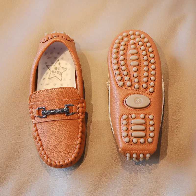 Baby Boy Dress Loafers Soft Bottom Non-slip Kids Casual Shoes for Girls Leather Moccasins 2024 New Designer Toddler FlatsT250306