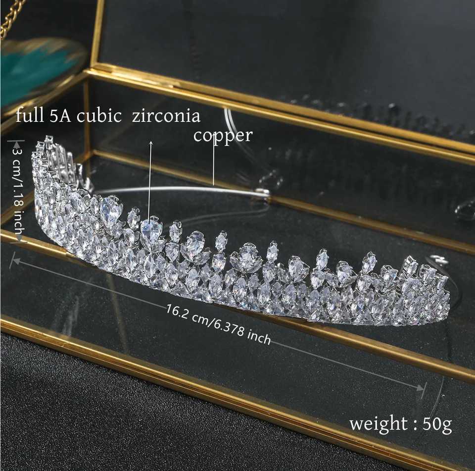 Luxury Wedding Crown Tiaras Bridal CZ Zirconia Bridal Crown Band Wen Girl Birthday Party Diadem Pr Hair Jewelry X250306