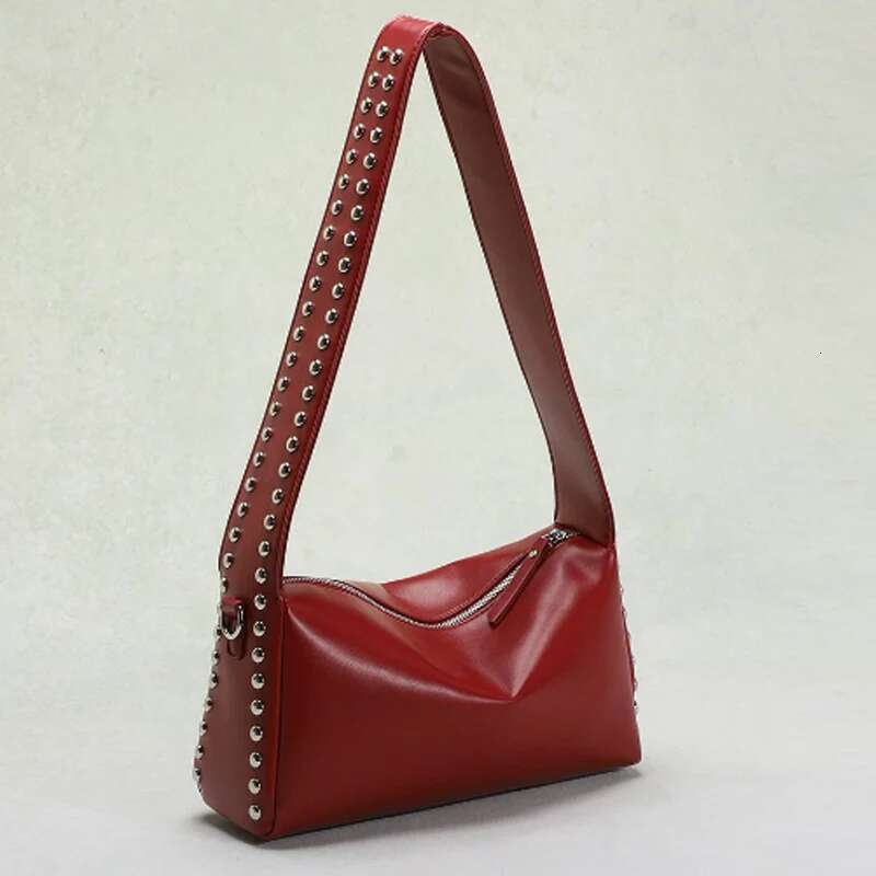 New Women's Punk Style Double-Sided Rivet Inlaid Armpit Fashion Shoulder Bag