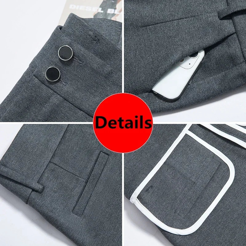 Grey Womens Micro Flare Pants High Waist Elastic Slim Trousers Fashion Casual Asian Size 2732 Black Khaki Available 250306