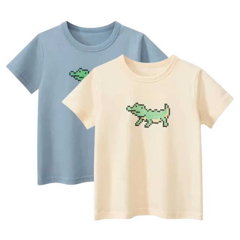 2025 Summer Brand New Boys Cartoon Tops Childrens T-Shirts Short Sleeve O-Neck Cotton Top Tees Kids Outfit 2 To 10 Years OldT250306