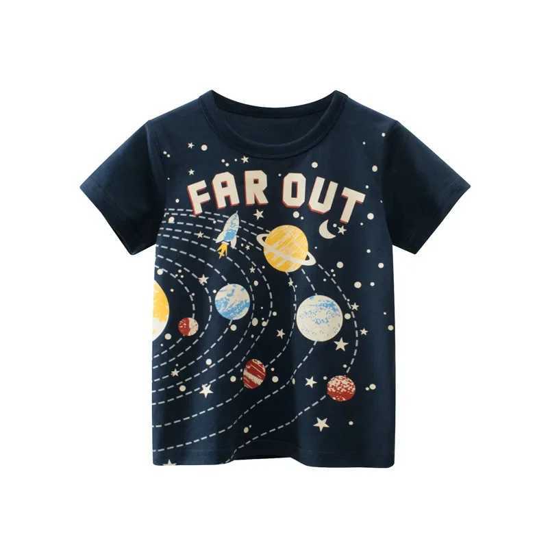 Dropshipping 2025 Summer New Boys Letters Print T-Shirts Value Children Tops Short Sleeve Cotton Kids Clothes 2-10 Years OldT250306