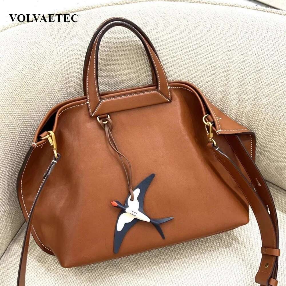 VOAETEC 2025 Early Spring Folding Ear Bag Leather Tote Commuter One Shoulder Crossbody Handbag Casual Versatile Lazy