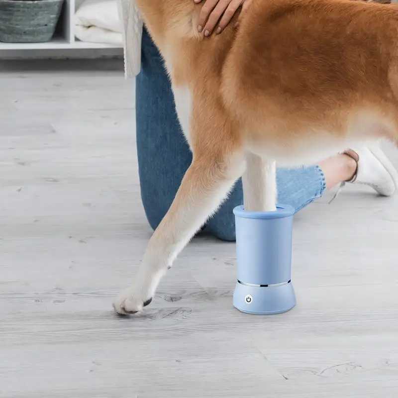 Dog Paw Cleaner Electrical Pet Paw Cleaner Automatic Dogs Foot Cleaning Machine Pet Paw Cleaning Bucket For Dust Dirt Hair M250306
