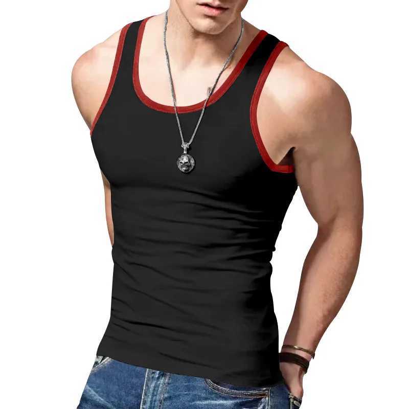 2024 New Mens Tank Top Trendy Straddle Sports Casual Summer Bottom Multi Color Sweatshirt Vest for MenT250318