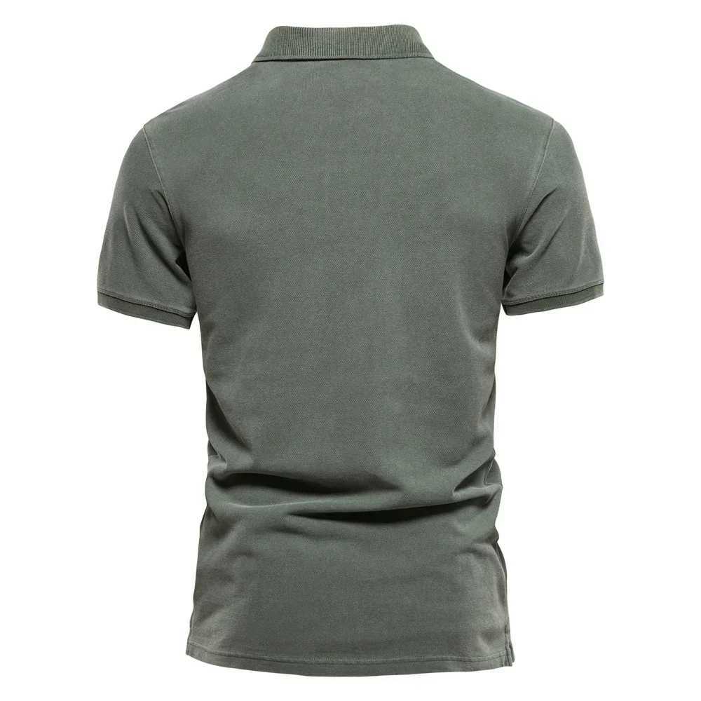Summer Mens Polo Shirts High-quality Pure Cotton Solid Color Short Sleeve Shirt Male Fashion Casual T-shirts Men Clothing X250306
