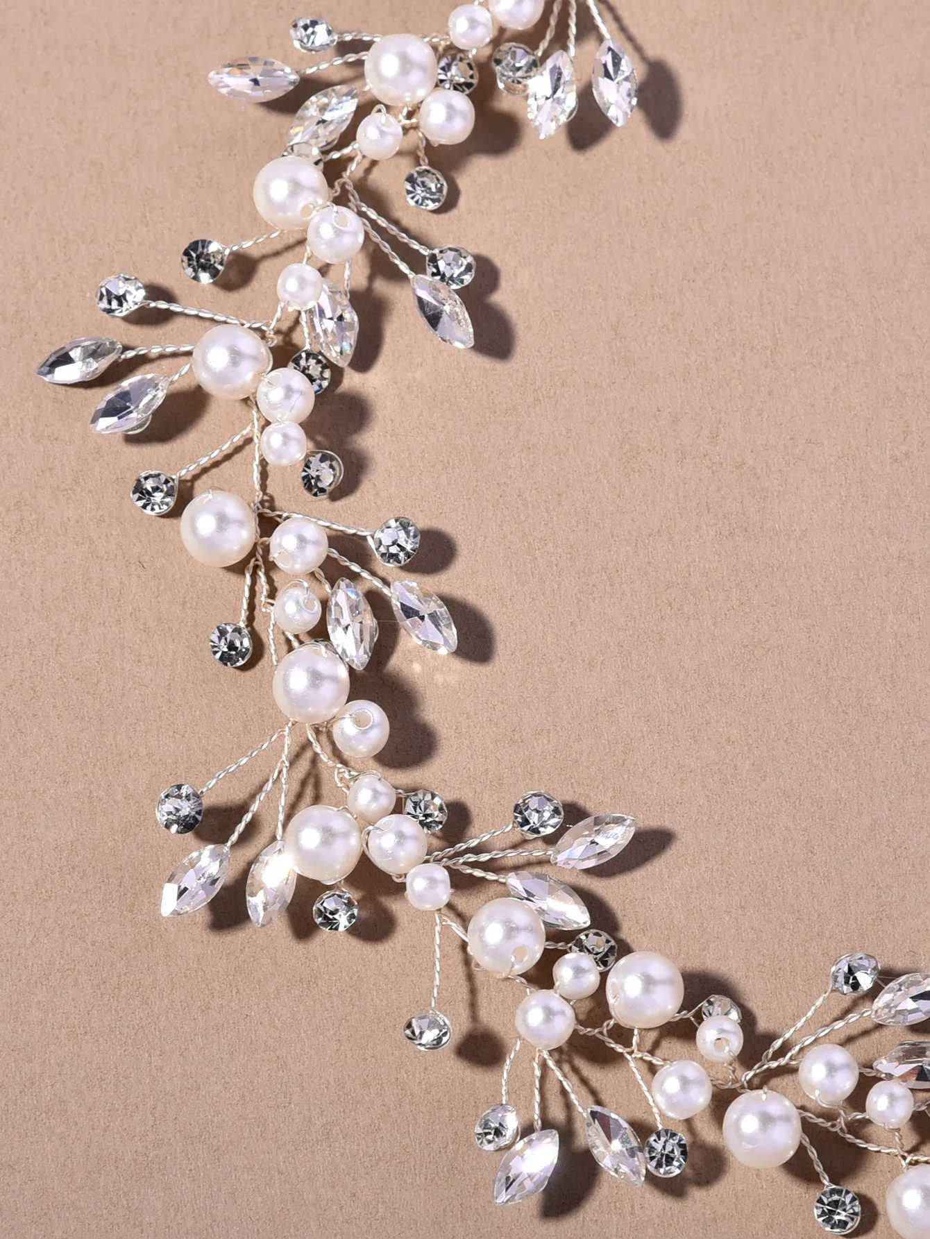 Luxury Wen Hairband Sliver Pearl Hair Dress Bridal Hair Dress For Wedding jewelry wear Bridal Hair Accessories X250306