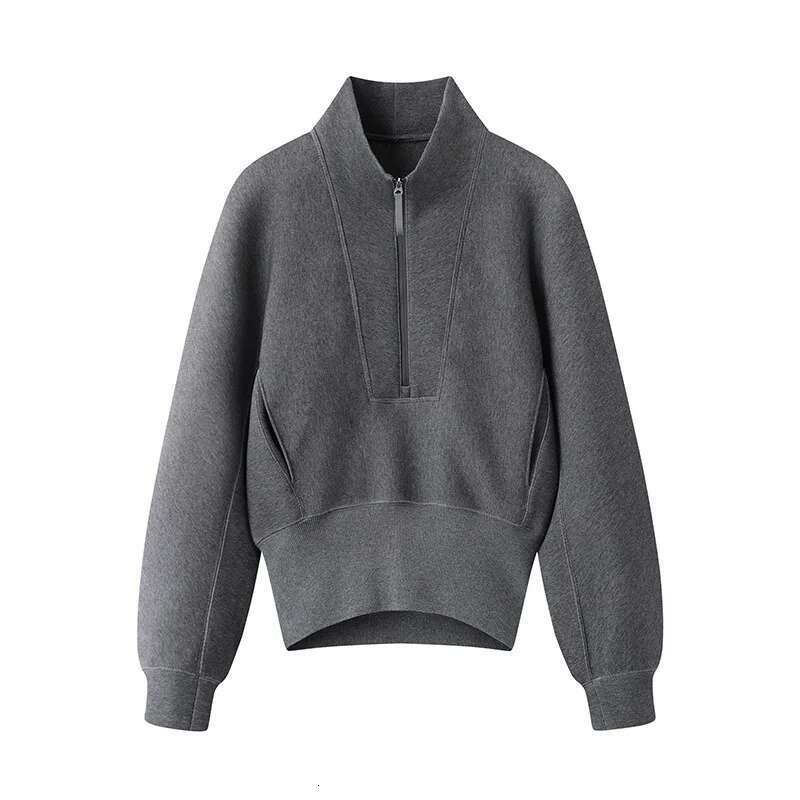 2025 Spring New Women's Short Simple Slimming Sweater Loose Stand Collar Pullover Top