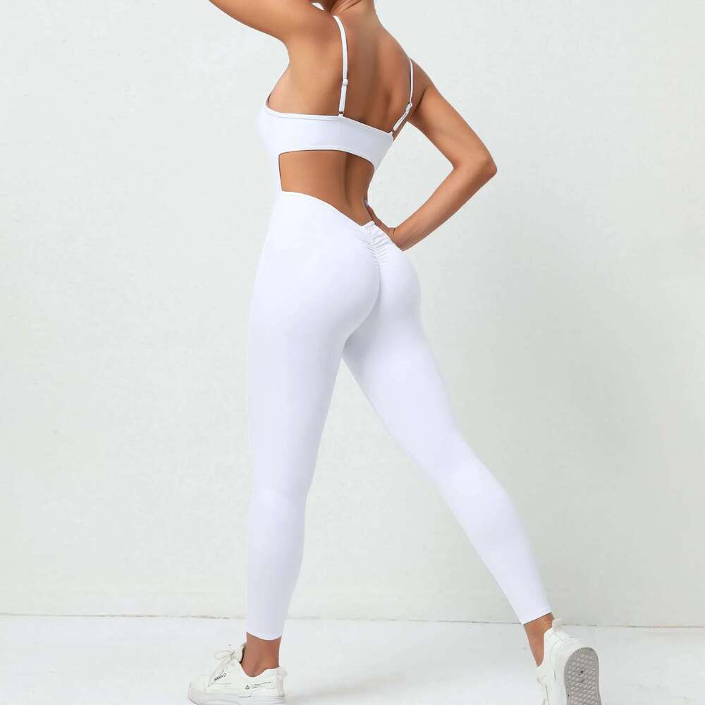 Sporty Jumpsuit Woman One Pieces Fiess Overalls Sexy White Jumpsuits For Women Gym Romper Yoga Monos Mujer Elegante Clothing KLMY