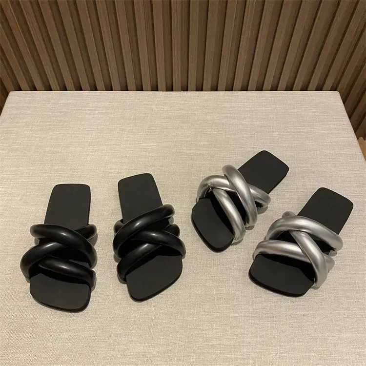 2023 Summer Wen Slippers Fi Open Toe Slip Sandals Flat Heel Outdoor Casual Beach Slides Shoes Flip Flops Wen Y250306