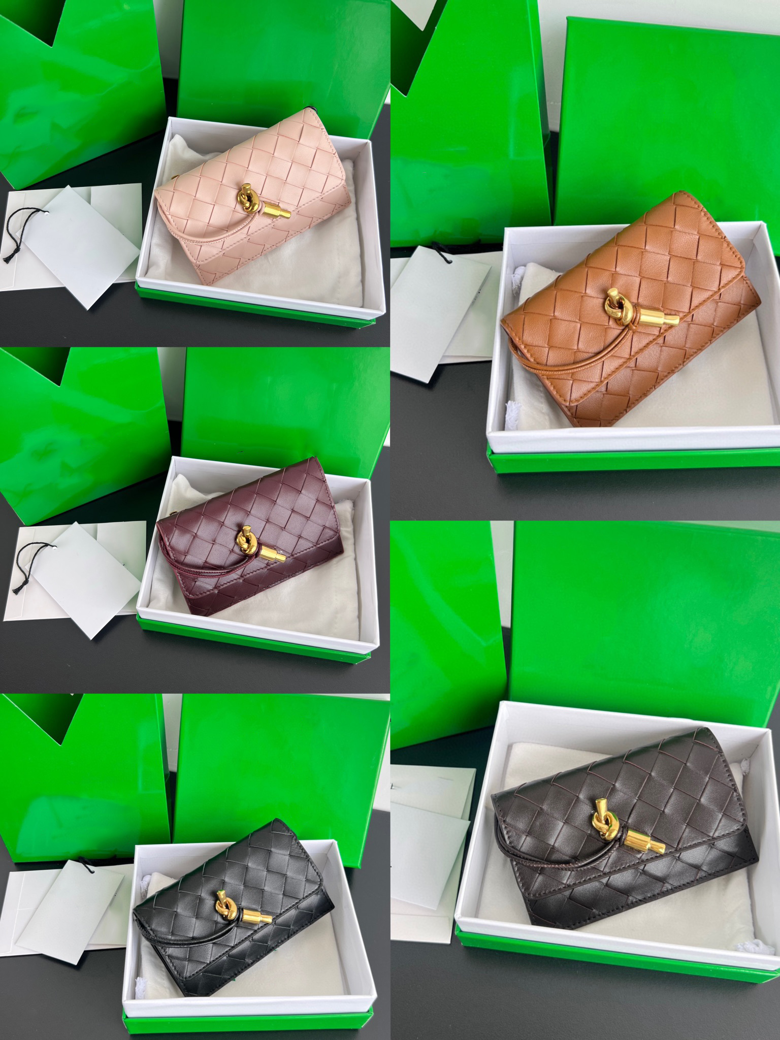 10A Mirror quality Designer Wallet Flap women wallet Leather Long Envelope Pure Trapezoid Baguettes Gold Letter Printing Magnetic Buckle Weaving Handbag With box