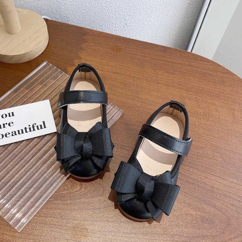 Girls Princess Shoes Bowtie Party Chic Spring Kids Flat Shoe Non-slip Pu Leather Four Colors Toddler Children Mary Janes 21-30T250306