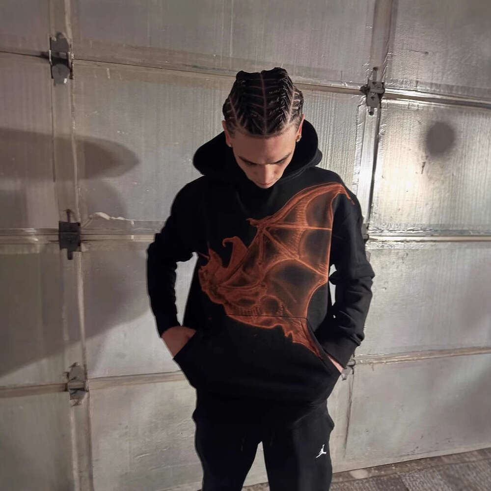 new autumn and winter unisex street eagle print pattern personalized hoodie