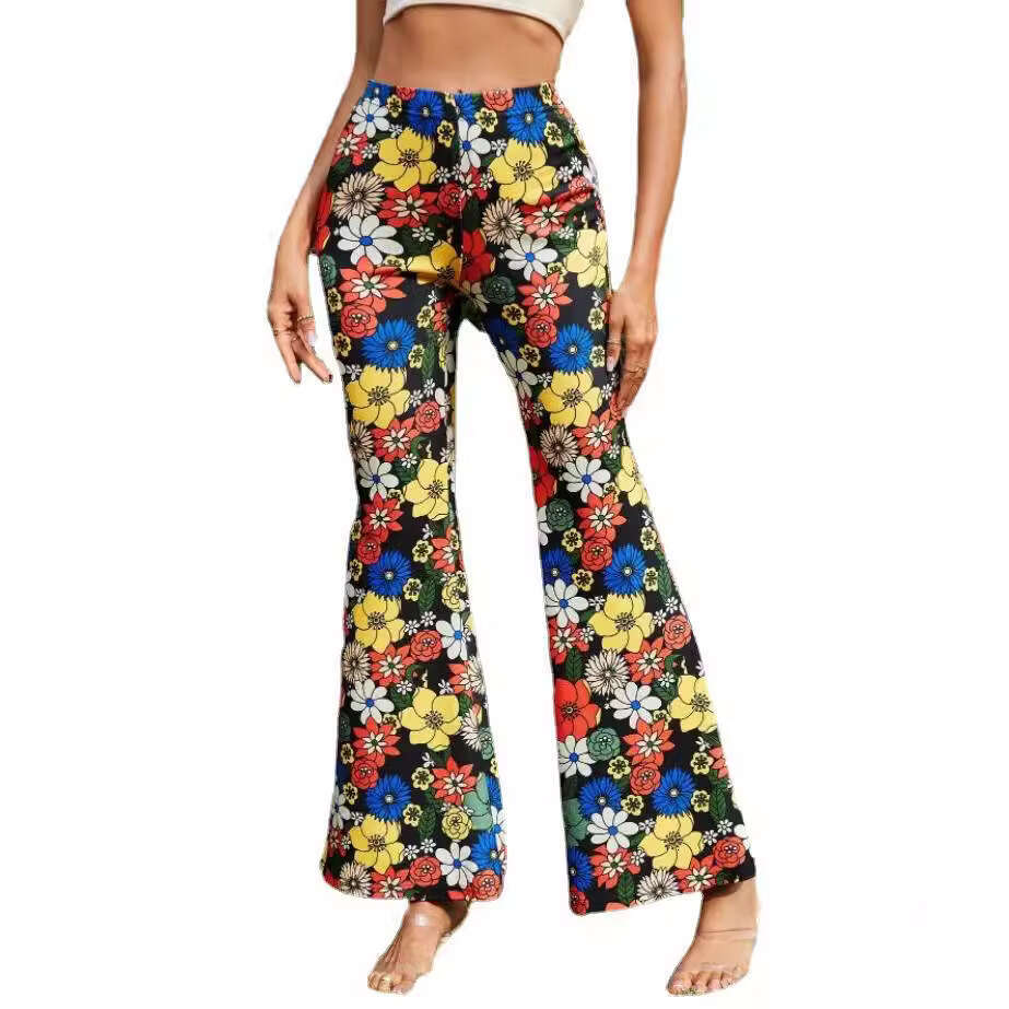 European and American summer hot selg women's full body ral sexy bell bottom pants 2025 new casual versatile fashion clothing