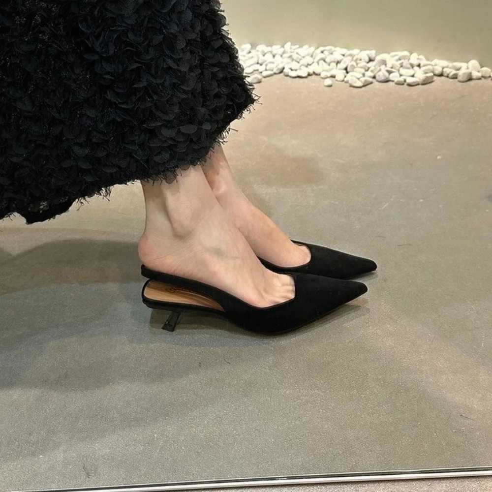 Wish Pumps Wedding Shoes High H Slingbacks Pointed Toe Sandals Summer Shoes Elastic Slip Bridal Shoes Wen Sandals Y250306
