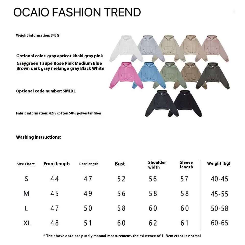 Women's Long-Sleeved Hoodie Sexy Sportswear Front Breathable Knitted Fabric Sustainable Anti-Shrink Crop Cut Autumn Winter