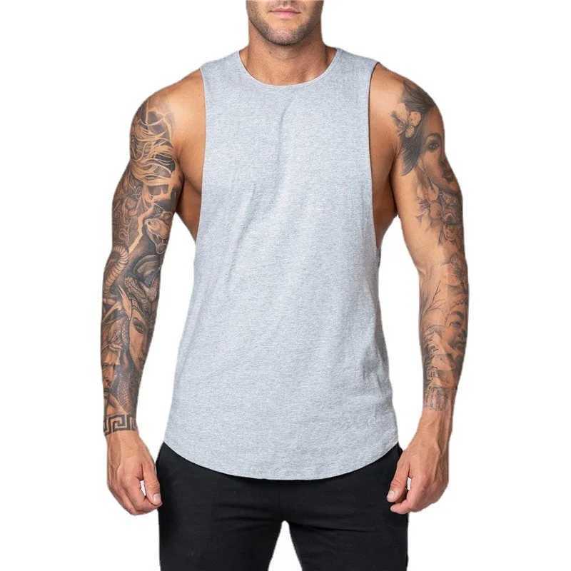 Summer Gym Training Tank Top Mens Loose Sleeveless T-shirt Basketball Sweatshirt CanvasT250318
