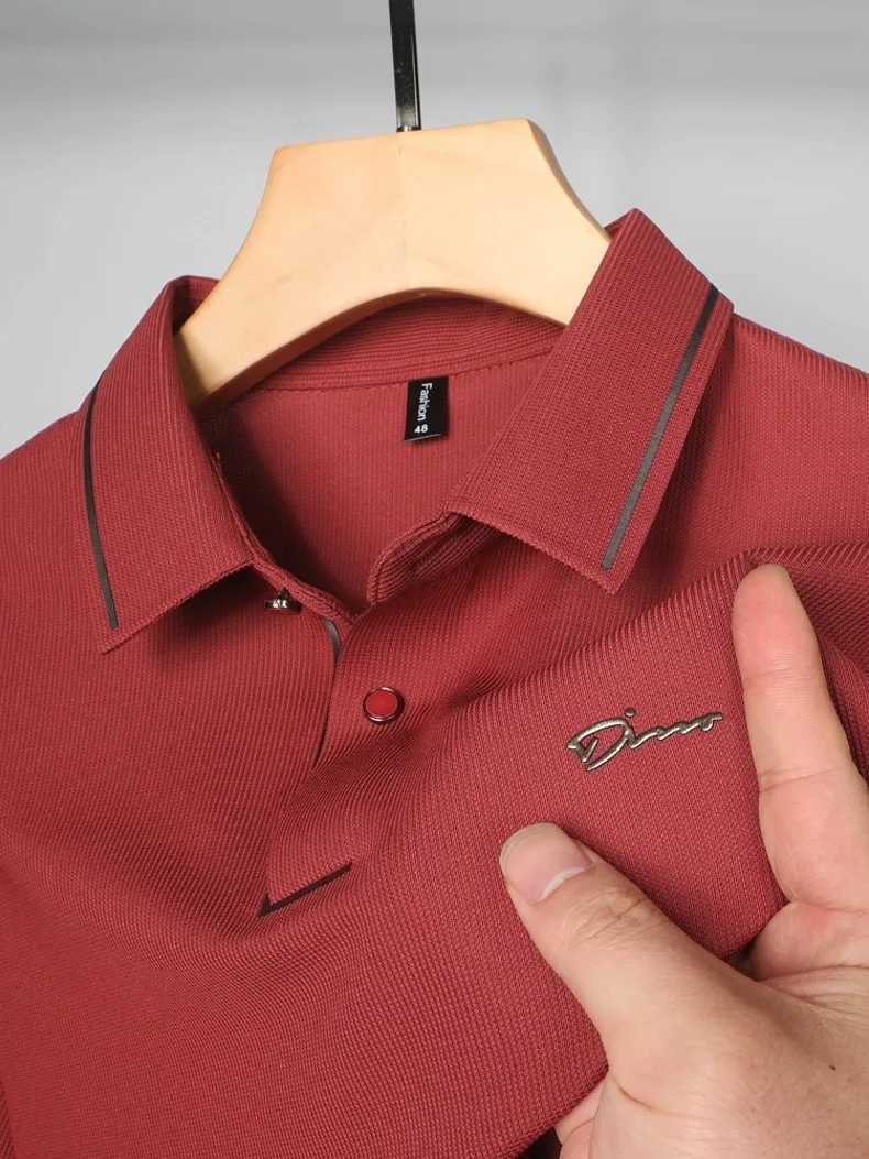 High quality ice silk breathable POLO shirt mens short sLeeved T-shirt summer fashion brand embroidered shirt mens luxury top X250306