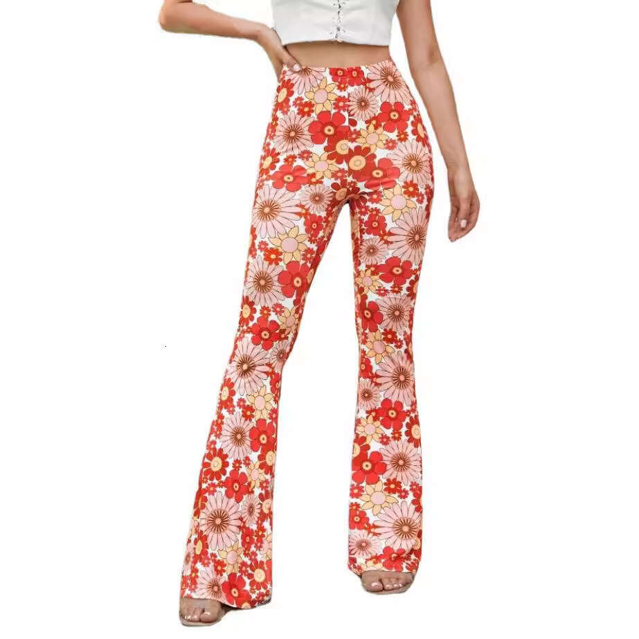 European and American summer hot selg women's full body ral sexy bell bottom pants 2025 new casual versatile fashion clothing