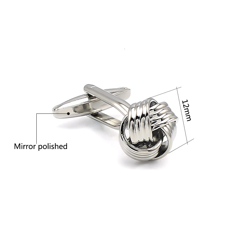 High-End Fashion Mens Shirts Cufflinks Geometric n Silver Color Round Groom Wedding French Cuff link Fathers Day 250227