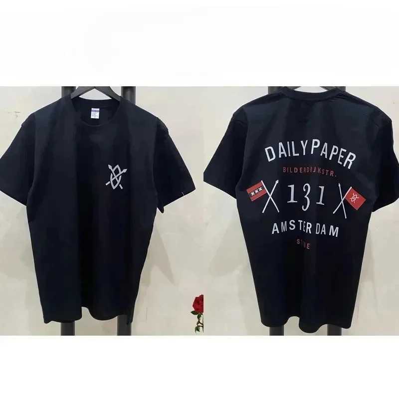 Daily Paper Tops Cotton Printed T-shirt unisex loose short sleeved clothing Daily Paper Boys Pure Cotton T-shirt X250306