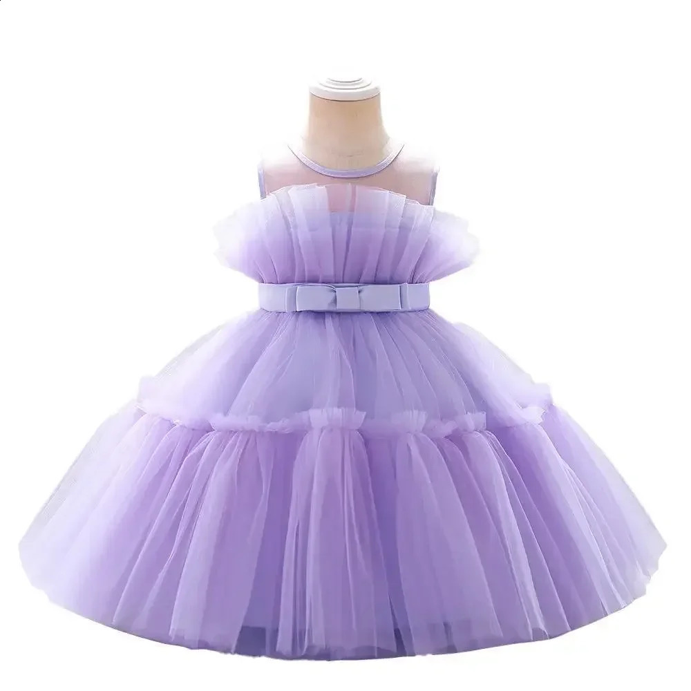 Baby Yellow Dress For Girls Kids Wedding Bridesmaid Dresses Toddler Tulle Birthday Princess Party Dress Infant Outfits Vestidos 250305