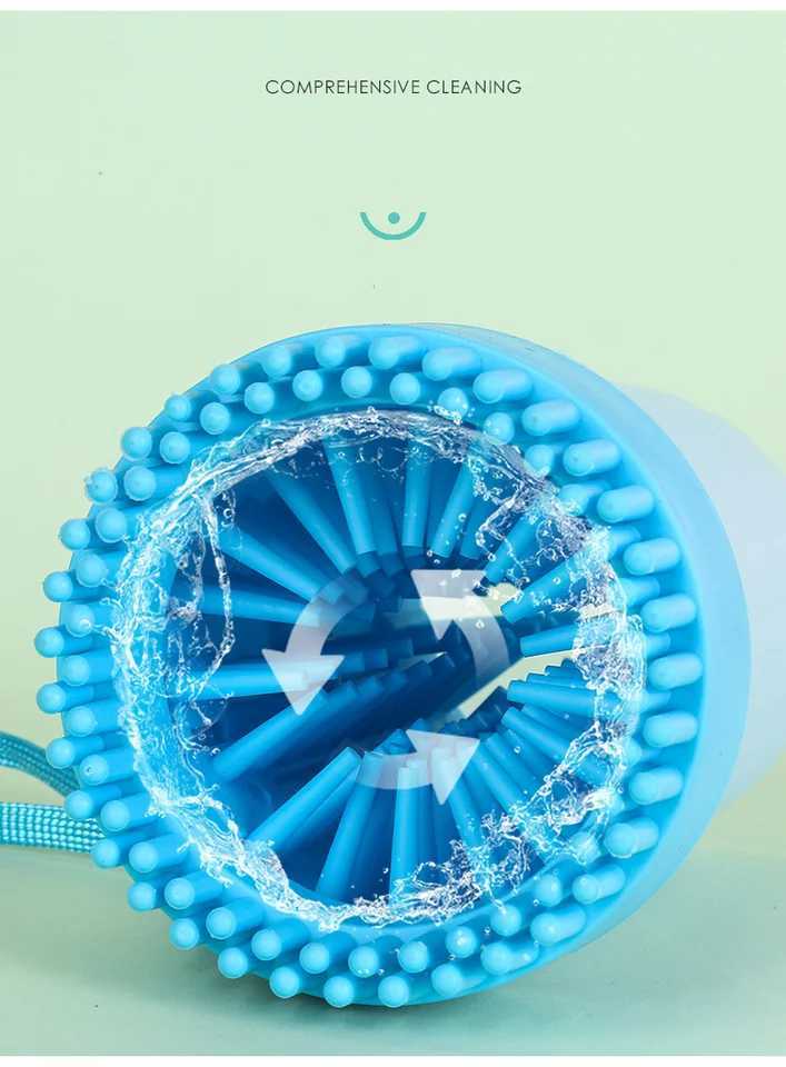 Dog Pet Paw Washing Cup Soft Silicone Combs Portable Outdoor Cleaning Wipe free Automatic Wash Foot Cleaning Bucket Accessories M250306