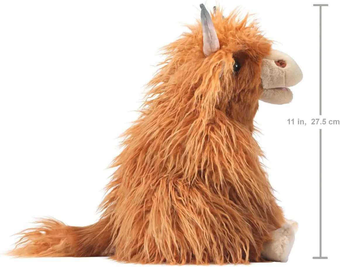 Interactive High-Quality Brown Highland Cattle Puppets for Playtime