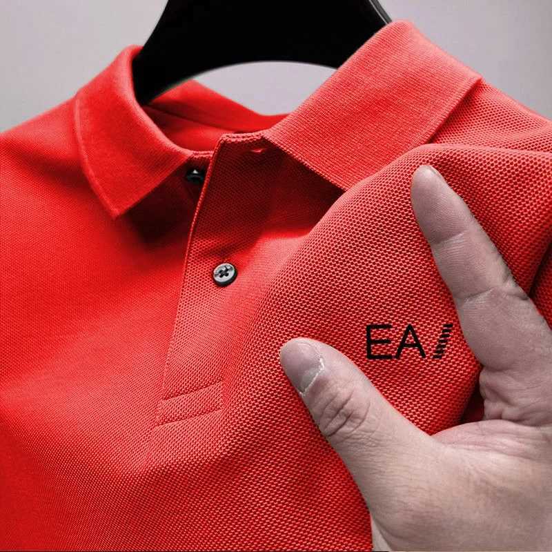 2025 Summer quality short-sleeved sports shirt Business casual T-shirt mens high-end breathable fashion printed polo shirt X250306