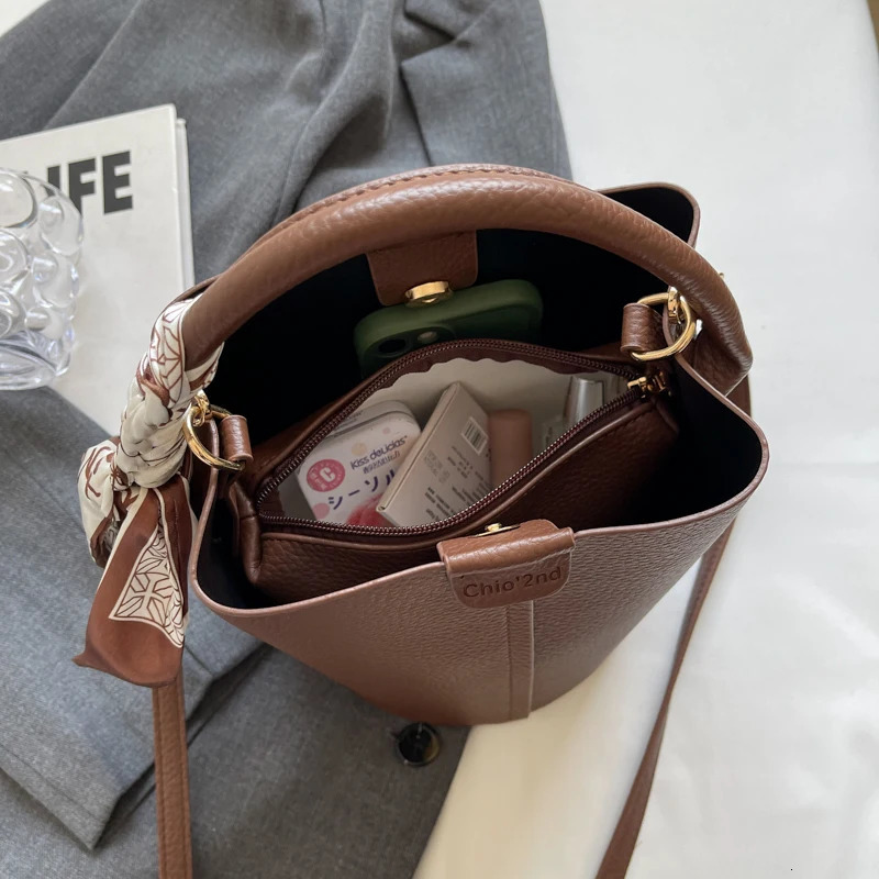 Senior Sense Retro Color Small Bag Womens Crossbody Bag Super Fire Bucket Bag 250306