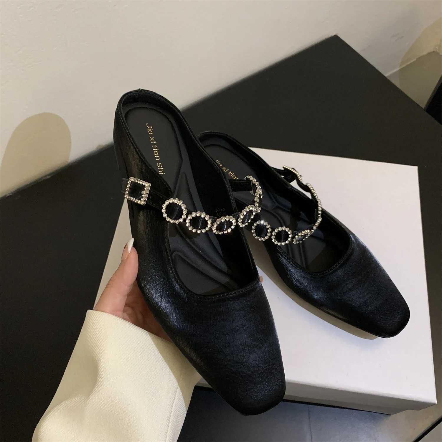 Rhine Slippers 2025 New Outside Job Sandals Slides Mes Low Heel White Shoes for Wen with Cfortable Luxury Style Y250306