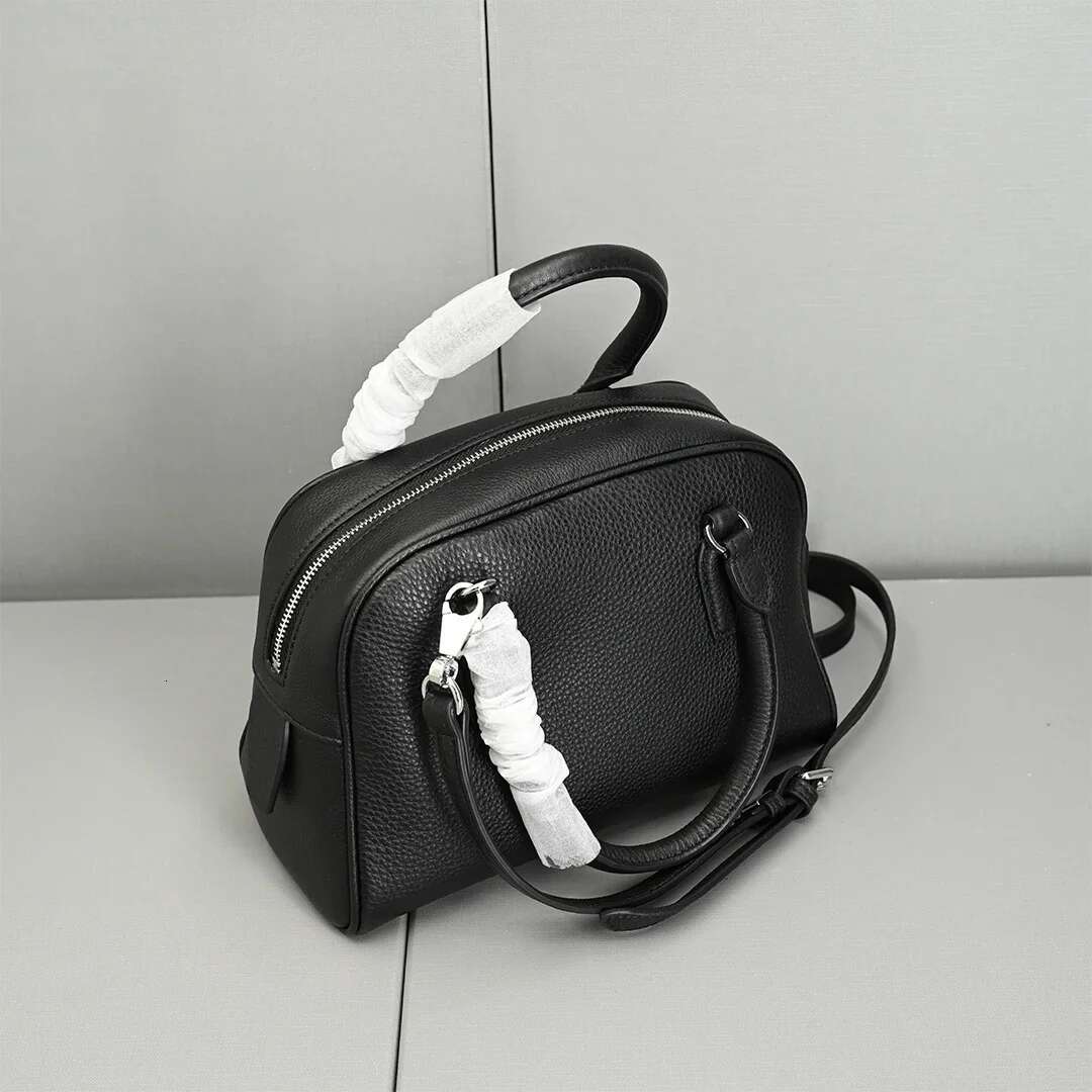 22Cm Genuine Leather Bowg Top Layer Cowhide Handbag Sheepskin Ing Woman Shoulder Crossbody Fashion Trend Small Bag