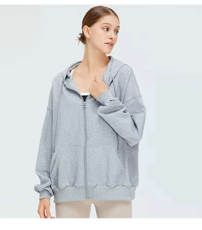 Wholesale High Quality Women's Drawstring Hooded Sports Jacket Custom 100% Cotton Casual Hoodie