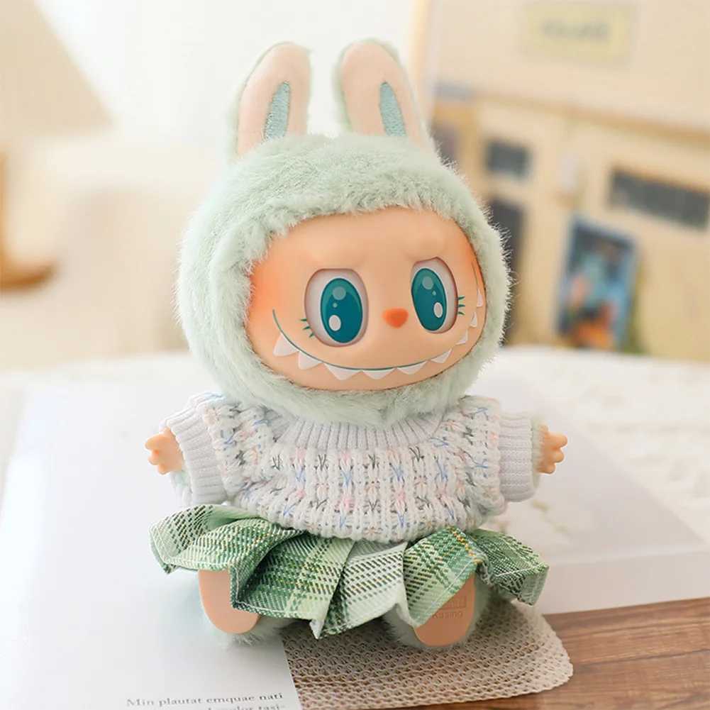 17cm Labubu Doll Clothes Set for Ropa Labubu Macaron Dolls JK Pleated Skirt with Camera and ShoesT250307