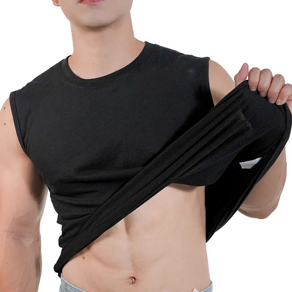 1PC Mens Tank Tops 100% Cotton O Neck Sleeveless Shirt Male Breathable Sports Undershirt Vest Men Casual Quickly Dry Tee 50-95kgT250318