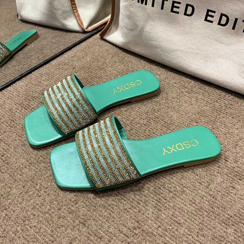 Luxury Brand Wens Slippers Flat Anti Slip Outdoor Open Toe Beach Wens Sandals Sexy Fi Design Slip Wens Shoes Y250306