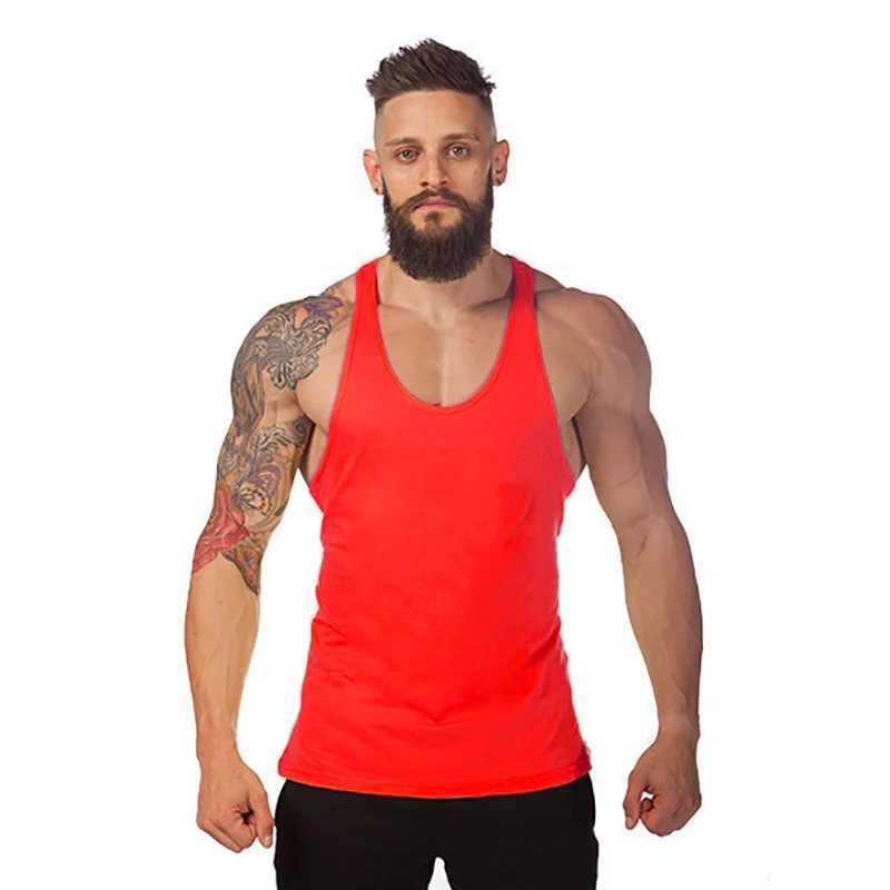 Muscleguys Plain Gyms Vest Bodybuilding Clothing Fitness Men Solid Musculation Stringer Tank Top Blank Sleeveless Undershirt MenT250318
