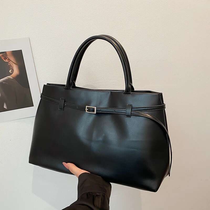 Large Size Bury Color Top-Handle Bags For Women Belt Buckle Design Big Capacity Shopping Totes 2024 Designer Handbags