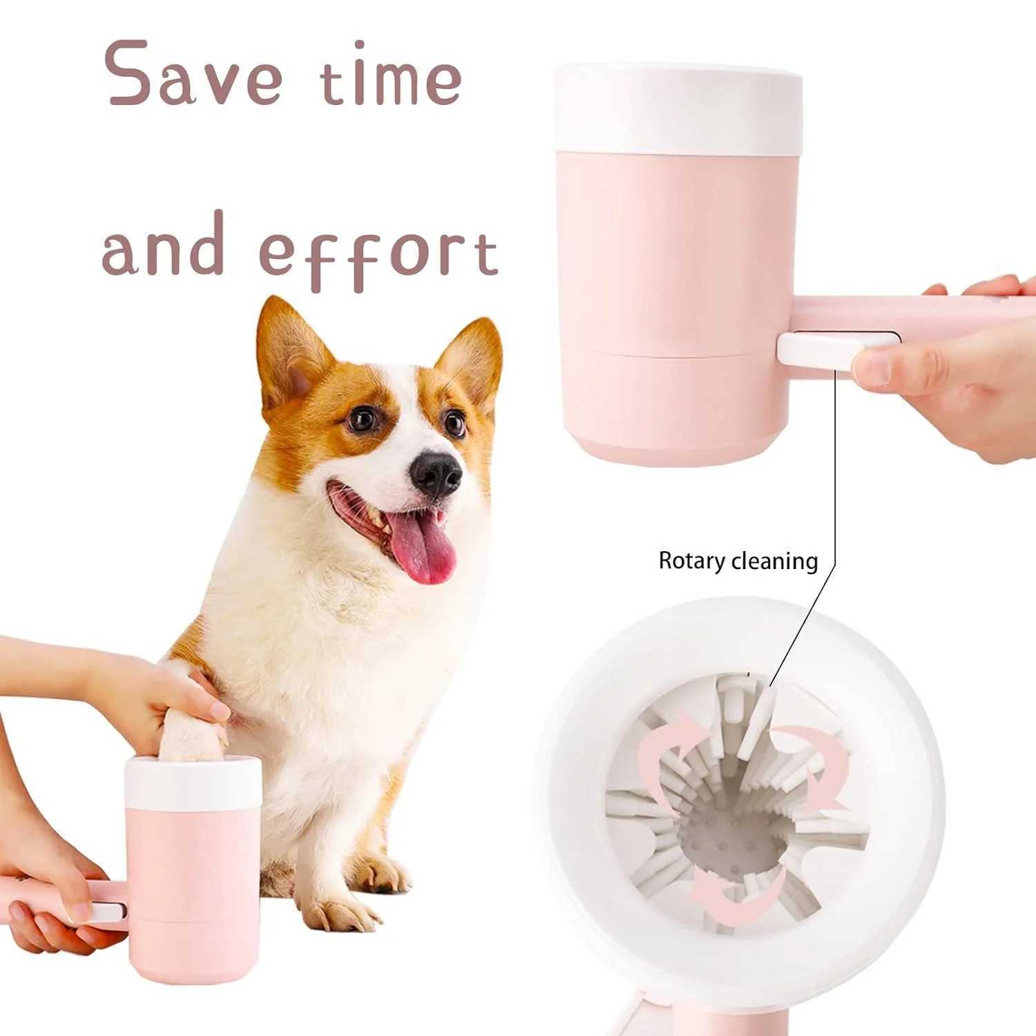 Portable Dog Paw Washer Foot Cleaner Pet paw automatic foot washer foot cup press button dog and cat shower tool M250306